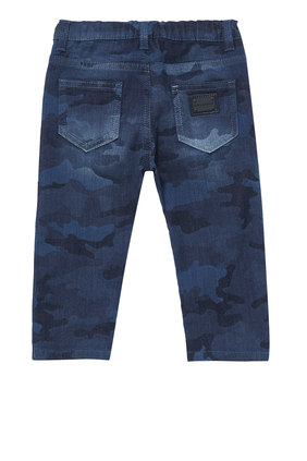 Camouflage Straight Leg Jeans